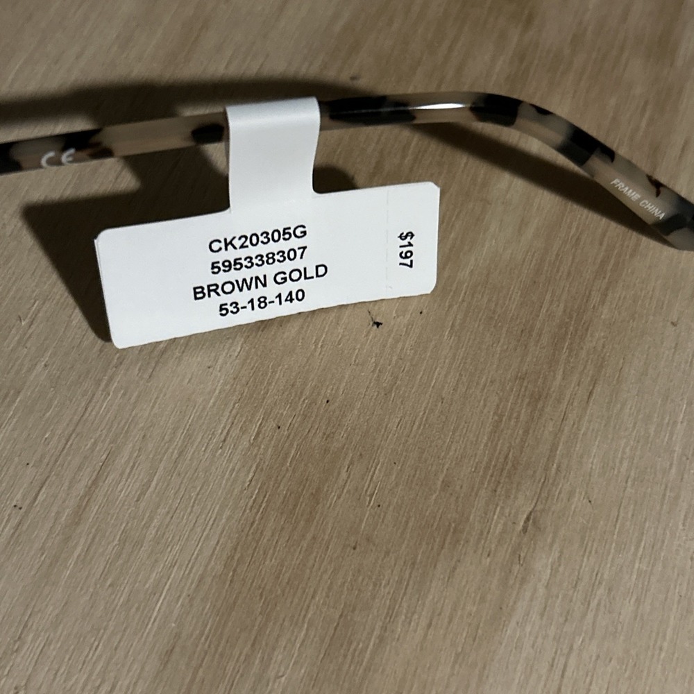 Calvin Klein Woman's Glasses 53-18–140 Brown Gold NEW Msrp 197 With Case NWT - Picture 6 of 9